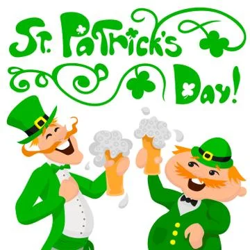 Saint Patrick's day. Two happy Englishmen Stock Illustration