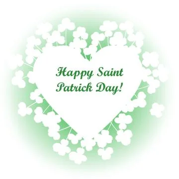 Saint Patricks Day vector background, frame with realistic shamrock leaves Stock Illustration