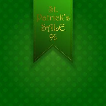 Saint Patrick's day vector frame with green shamrock Stock Illustration