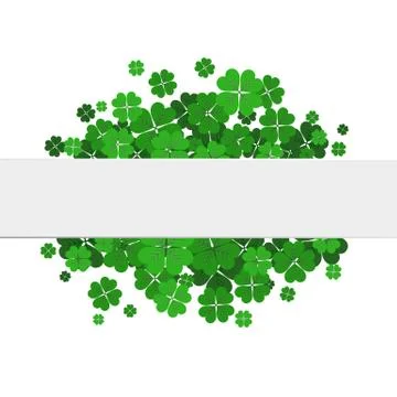 Saint Patrick's day vector frame with green shamrock Stock Illustration