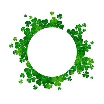 Saint Patrick's day vector frame with green shamrock Stock Illustration