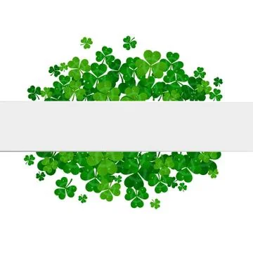 Saint Patrick's day vector frame with green shamrock Stock Illustration