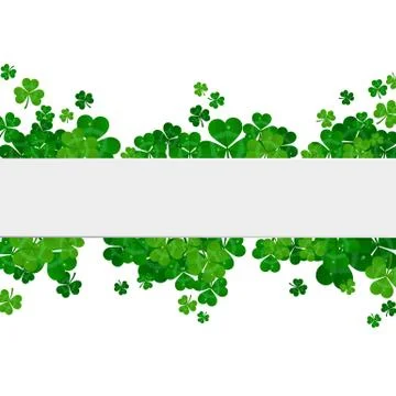 Saint Patrick's day vector frame with green shamrock Stock Illustration
