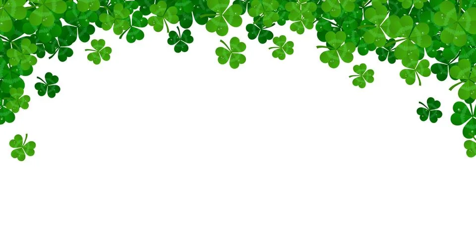 Saint Patrick's day vector frame with green shamrock Stock Illustration