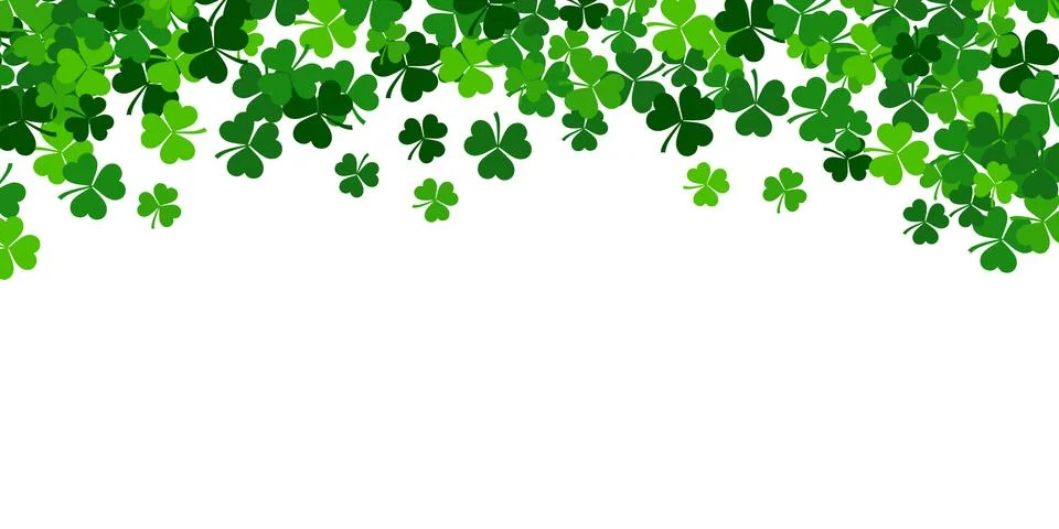 Saint Patrick's day vector frame with green shamrock Stock Illustration