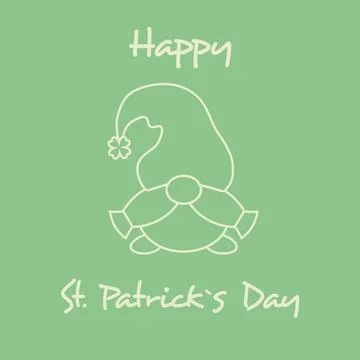 Saint Patricks Day vector greeting card with a cute cartoon leprechaun Illustrazione stock