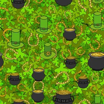 Saint Patrick's Day Vector Seamless Pattern Stock Illustration