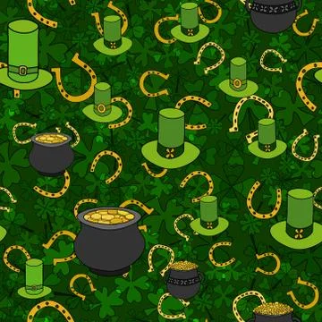 Saint Patrick's Day Vector Seamless Pattern Stockillustratie