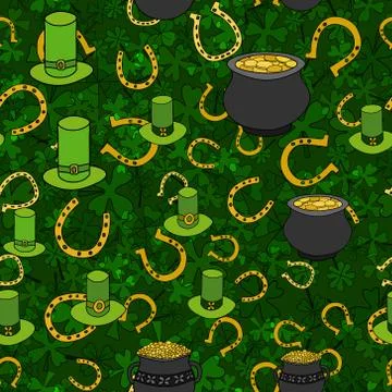 Saint Patrick's Day Vector Seamless Pattern Illustrazione stock