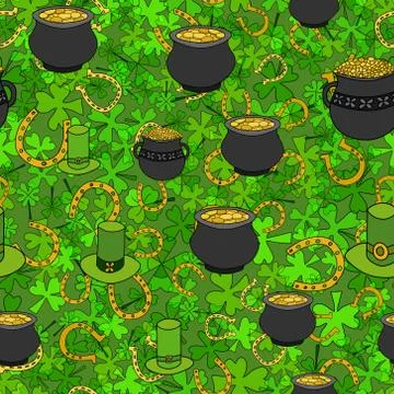 Saint Patrick's Day Vector Seamless Pattern イラスト素材