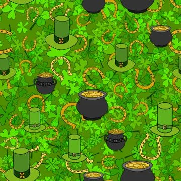 Saint Patrick's Day Vector Seamless Pattern Stock Illustration