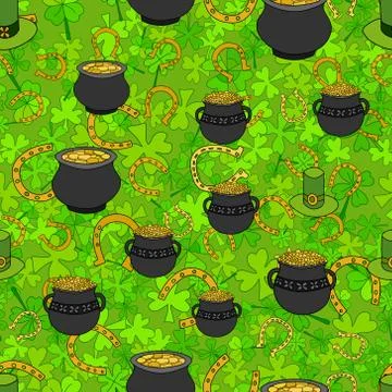 Saint Patrick's Day Vector Seamless Pattern イラスト素材