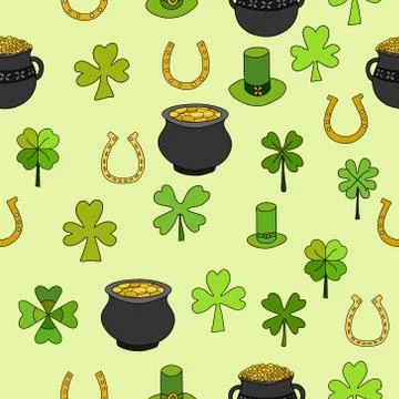 Saint Patrick's Day Vector Seamless Stock Illustration