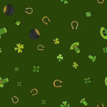Saint Patrick's Day Vector Seamless Stock Illustration