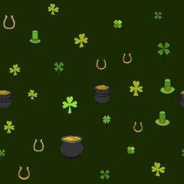 Saint Patrick's Day Vector Seamless Stock Illustration