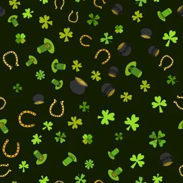 Saint Patrick's Day Vector Seamless Stock Illustration