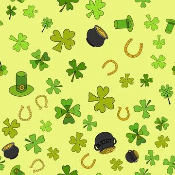 Saint Patrick's Day Vector Seamless Stock Illustration