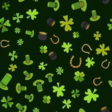 Saint Patrick's Day Vector Seamless Stock Illustration