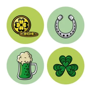 Saint patricks days elements 库存插图