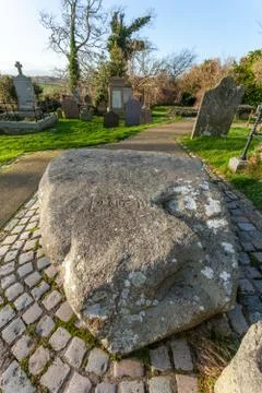 Saint Patrick's grave at Down Cathedral, Downpatrick Stock Photos