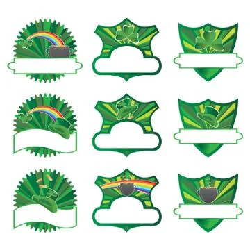 Saint patrick's labels collection, vector illustration Stock Illustration