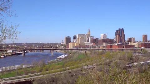 Saint Paul River Front Zoom in Stock Footage 74771687