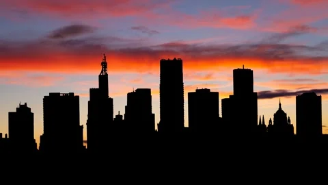 Saint Paul Skyline at Dusk, Time Lapse at Twilight with Colourful Sky, USA Stock Footage 262456642
