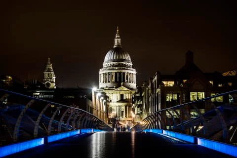 Saint Paul's Cathedral view from the Millenium Bridge Stock Photos
