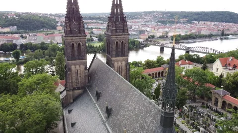 Saint Peter and Paul Basilica, Prague, Czech Republic Stock Footage