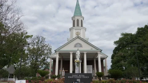 Saint Peter and Paul catholic church, Carencro Louisiana Stock Footage 239384549