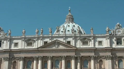 Saint Peter Basilica dome Stock Footage 527562