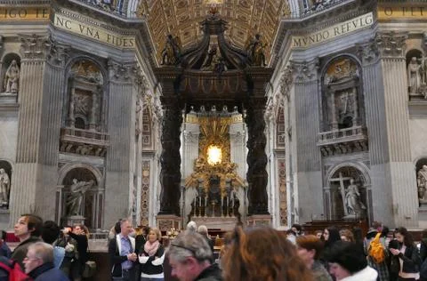 Saint Peter Basilica interior Vatican Stock Photos
