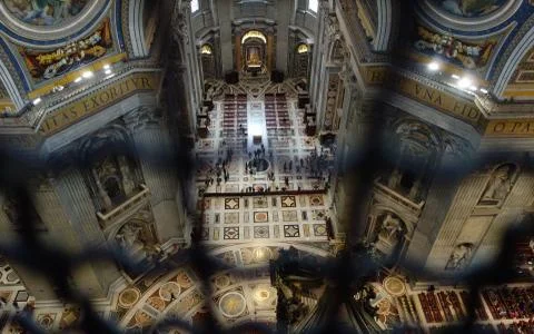 Saint Peter Basilica interior Vatican Stock Photos