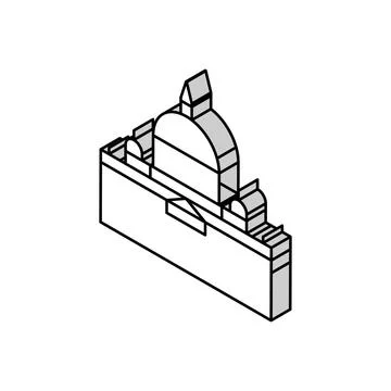 Saint peter basilica isometric icon vector illustration Ilustração Stock