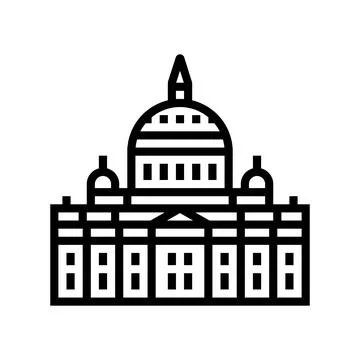 Saint peter basilica line icon vector illustration Ilustração Stock