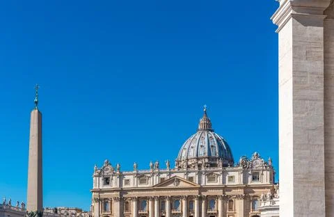 Saint Peter Basilica under a clear sky Stock Photos