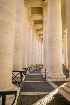 Saint Peter piazza columns Stock Photos