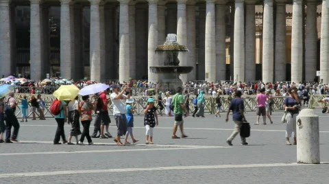 Saint Peter Square, Rome Stock Footage