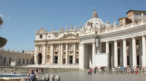 Saint Peter Square Tourism Time Lapse Stock Footage 52809763