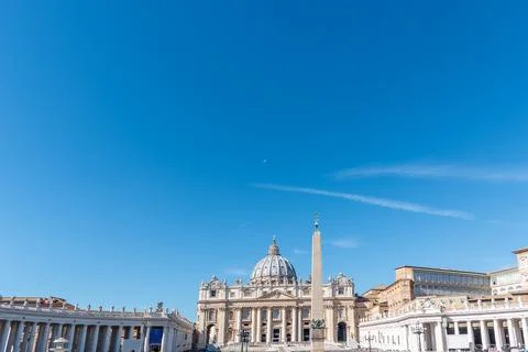 Saint Peter Square under a blue sky Stock Photos