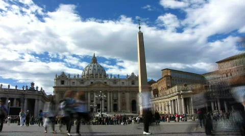 Saint Peter's Square - time lapse Stock Footage 592556