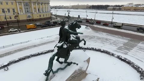 Saint Petersburg, The Bronze Horseman, Peter The Great #3 Stock Footage