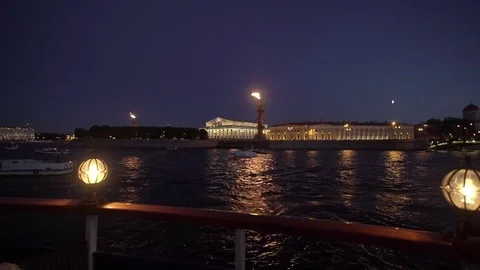 Saint-Petersburg city at night Stock Footage