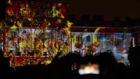 Saint-Petersburg, November 5, 2016, 3D-mapping light show on St. Isaac's Square Stock Footage 69267953