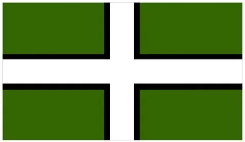 Saint Petroc's Flag - Flag of Devon Stock Illustration