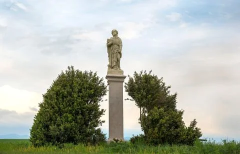 Saint Roch or Rocco statue. Catholic saint a confessor. Stock Photos