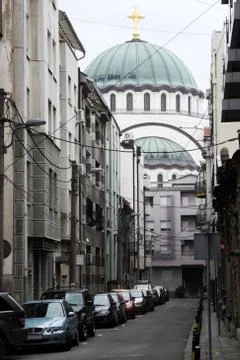 Saint Sava temple Foto stock