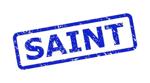 SAINT Seal with Corroded Surface and Rounded Rectangle Frame Stock Illustration