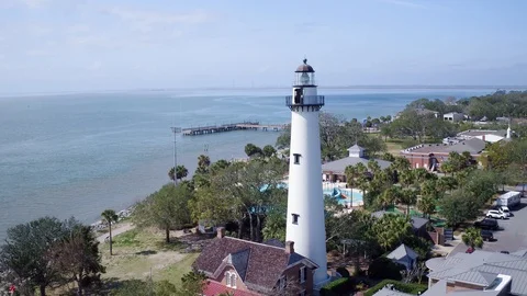 Saint Simons Island Lighthouse Vídeo Stock 86091609