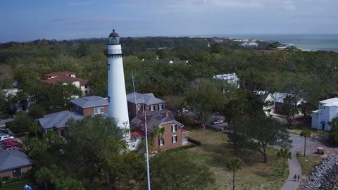 Saint Simons Lighthouse Revolve Stockbeeldmateriaal 86093457